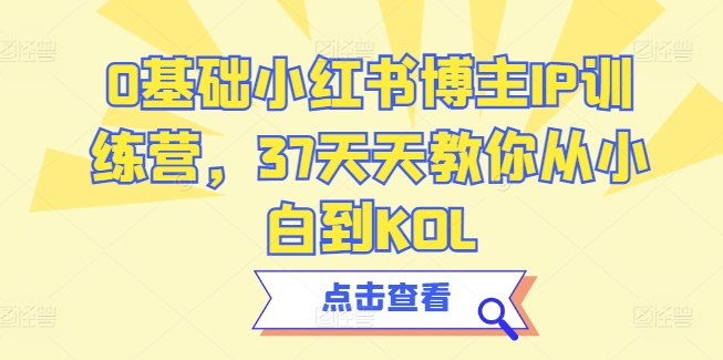 0基础小红书博主IP训练营，37天天教你从小白到KOL-网创e学堂