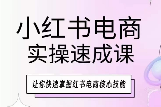 小红书电商实际操作速成课，让你快速把握小红书电子商务核心技能-网创e学堂