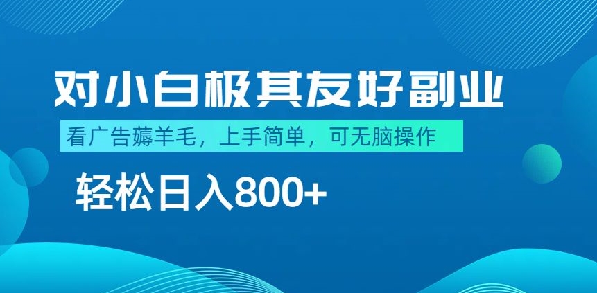 最适合小白副业，不做项目，不需要费神剪辑，薅羊毛轻松日入800+-网创e学堂