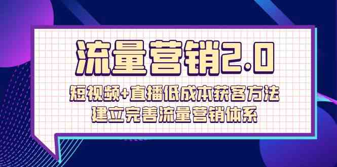 流量营销2.0：短视频+直播低成本获客方法，建立完善流量营销体系（72节）-网创e学堂