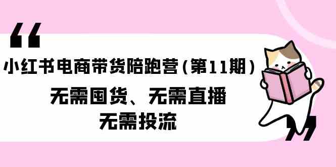 小红书电商卖货陪跑营(第11期)无需囤货、不用直播间、不用投流-网创e学堂