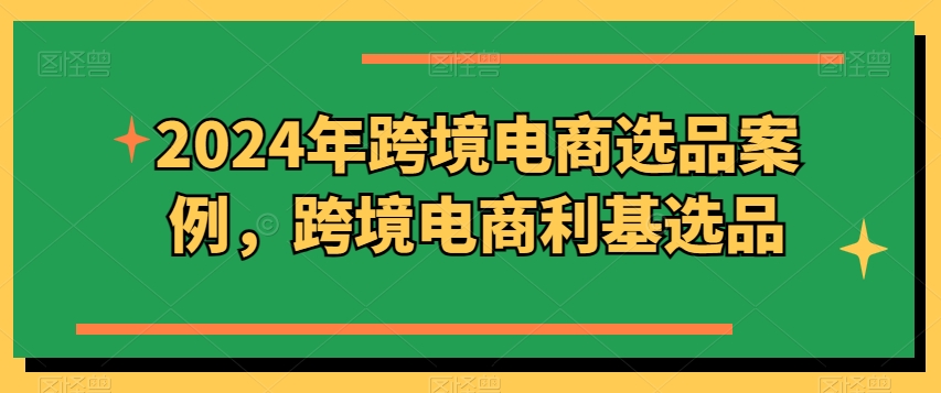 2024年跨境电商选品实例，跨境电子商务冷门选款-网创e学堂