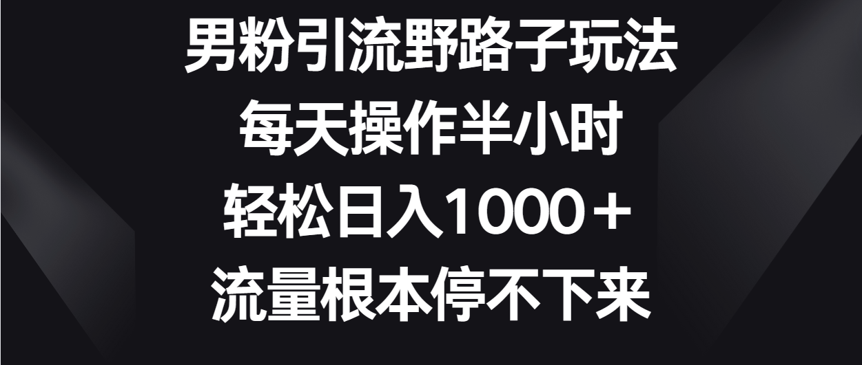 粉丝引流方法歪门邪道游戏玩法，每日实际操作三十分钟轻轻松松日入1000＋，总流量停不下来-网创e学堂