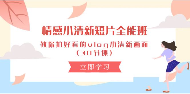 （10567期）情绪 清新自然短视频-全能型班，教大家拍更好看的vlog清新自然界面 (30堂课)-网创e学堂