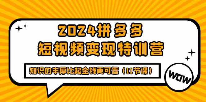 2024拼多多平台短视频变现夏令营，知识丰富相比钱财更有保障（11堂课）-网创e学堂