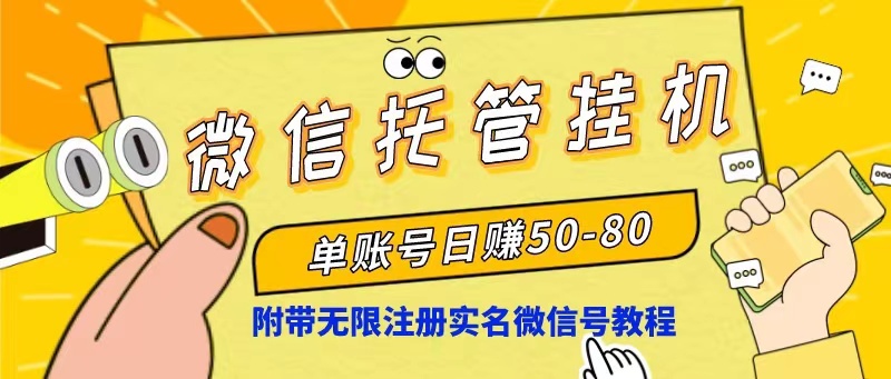 （10217期）微信托管放置挂机，运单号日赚50-80，新项目使用方便（附无尽申请注册实名微信号实例教程）-网创e学堂