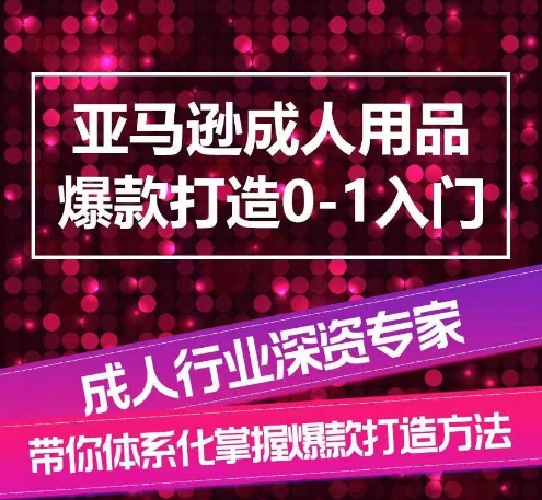 亚马逊平台两性用品爆款打造0-1新手入门，专业化解读亚马逊平台两性用品爆款打造的操作流程-网创e学堂