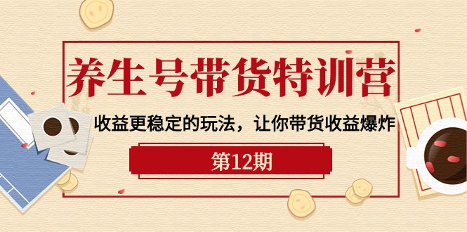 （10110期）健康养生号卖货夏令营【12期】盈利更稳定的游戏玩法，使你卖货盈利发生爆炸-9节视频课堂-网创e学堂