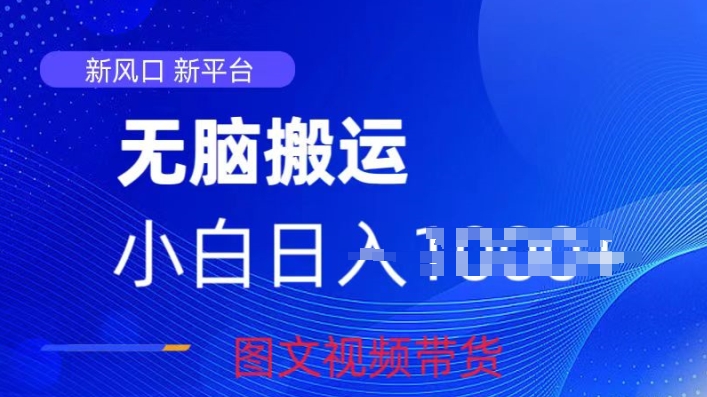 京东视频图文搬运带货项目，蓝海赛道小白轻松上手，每天一小时轻松获取收益-网创e学堂