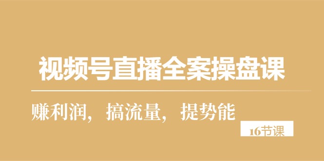 （10207期）微信视频号直播间软装股票操盘课，赚盈利，搞总流量，提潜能（16堂课）-网创e学堂