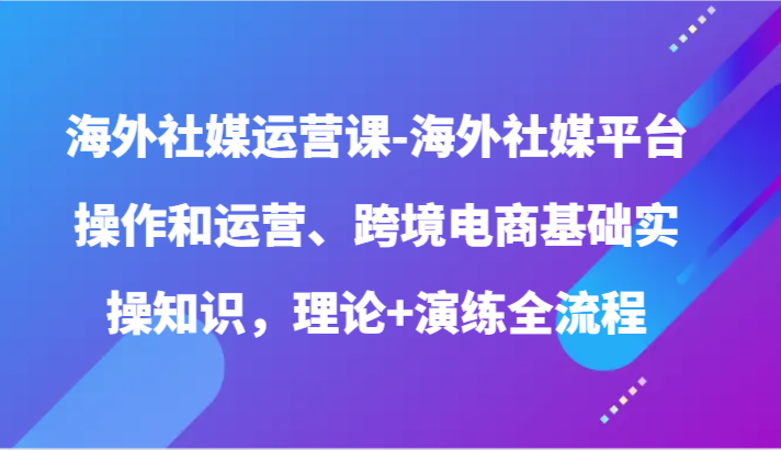 国外社交媒体运营课-国外社交媒体平台操作和经营、跨境电子商务基本实际操作专业知识，基础理论 演习全过程-网创e学堂