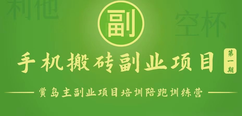 手机搬砖小副业项目训练营1.0，能用手机做的简单小副业-网创e学堂