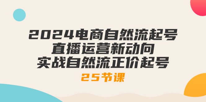 2024电子商务自然流养号，抖音运营新动态 实战演练自然流原价养号（25堂课）-网创e学堂