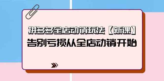 拼多多平台全店动销游戏玩法【新授课】，摆脱亏本从全店动销逐渐（4节视频课程）-网创e学堂