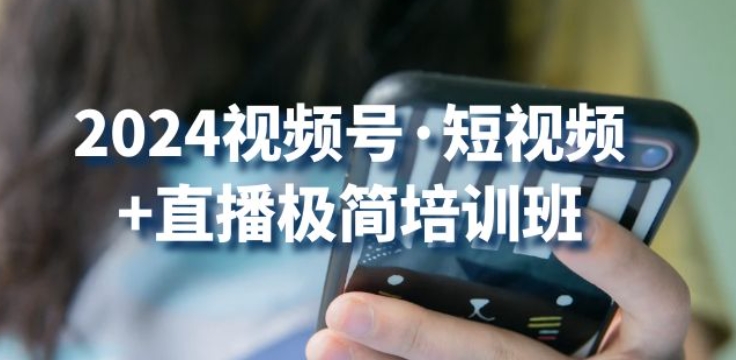 2024视频号·短视频+直播极简培训班：抓住视频号风口，流量红利-网创e学堂