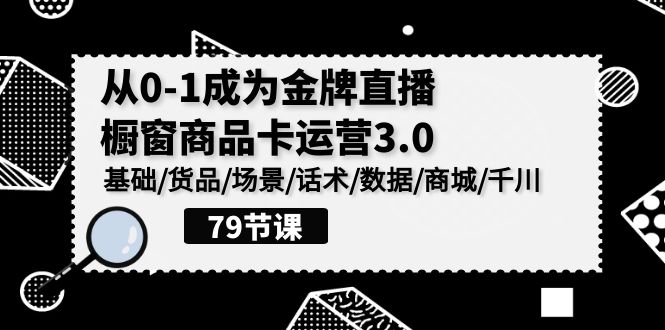 0-1变成王牌直播间橱窗展示产品卡经营3.0，基本/货物/情景/销售话术/数据信息/商城系统/巨量千川-网创e学堂