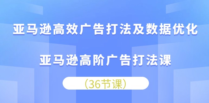 （10649期）亚马逊平台 高效率广告宣传玩法及数据优化，亚马逊平台高级广告宣传玩法课（36节）-网创e学堂