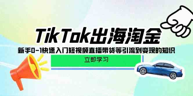 TikTok出航挖金，初学者0-1快速上手短视频带货卖货等引导到快速变现专业知识-网创e学堂