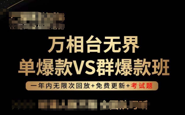 万相台无界单爆款VS群爆款班，选择大于努力，让团队事半功倍!-网创e学堂