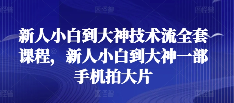 新手菜鸟到高手技术控整套课程内容，新手菜鸟到高手一部手机拍大片-网创e学堂