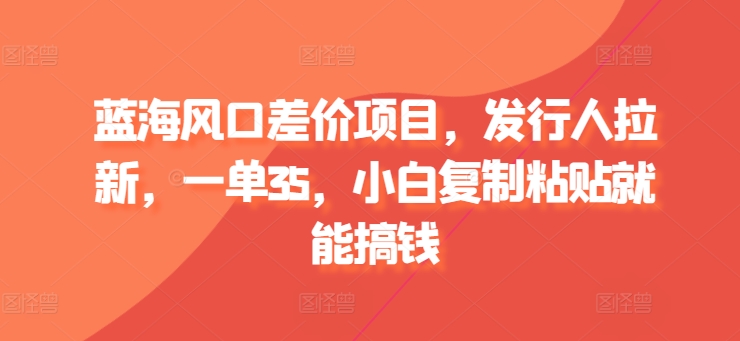 蓝海风口价格差新项目，外国投资者引流，一单35，新手拷贝就可弄钱-网创e学堂