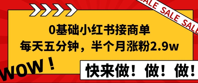 0基本小红书的接商单，每天五分钟，15天增粉2.9w新手指南-网创e学堂