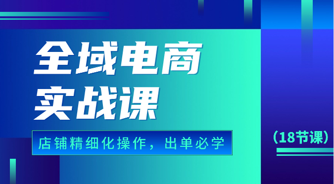 示范区电子商务实战演练课，个人店铺精细化管理操作步骤，开单必会具体内容（18堂课）-网创e学堂