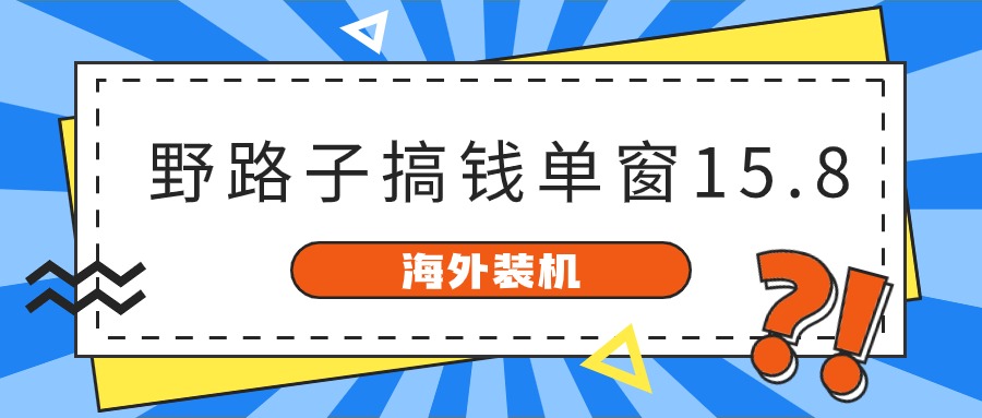 国外攒机，歪门邪道弄钱，单对话框15.8，亲自测试已转现10000-网创e学堂