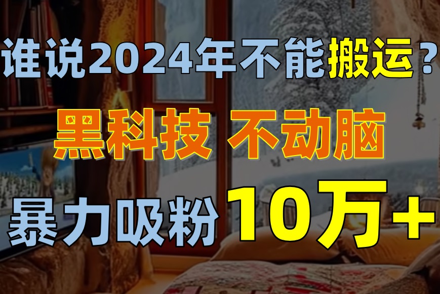 （10634期）为什么说2024年不可以运送？只出手不动脑，自媒体单月暴力行为增粉10000-网创e学堂