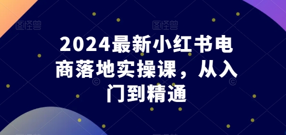 2024全新小红书电商落地式实操课，实用教程-网创e学堂