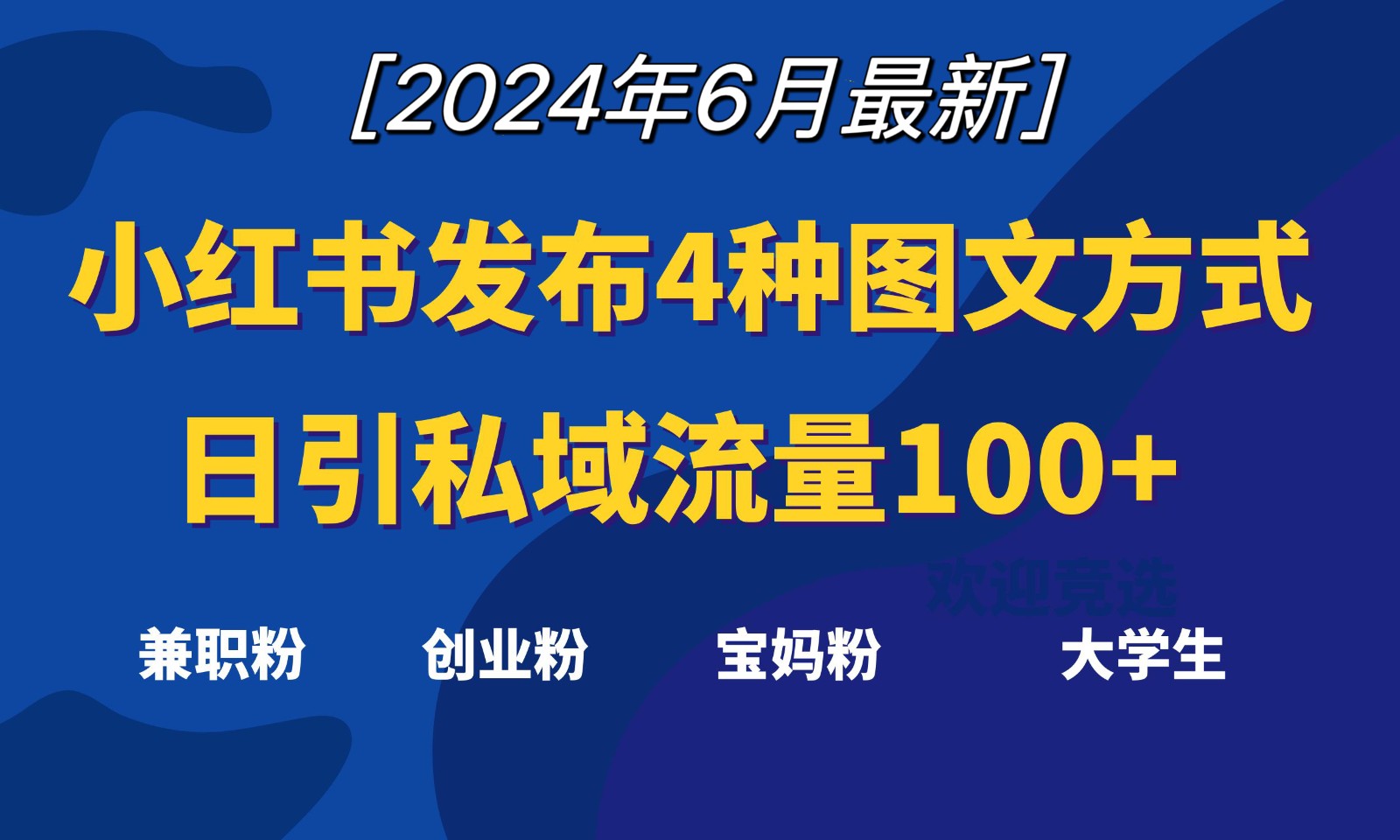 小红书发布这4种图文，就能日引私域流量100+-网创e学堂