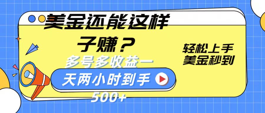 美金还能这样子赚？轻松上手，美金秒到账 多号多收益，一天 两小时，到手500+-网创e学堂