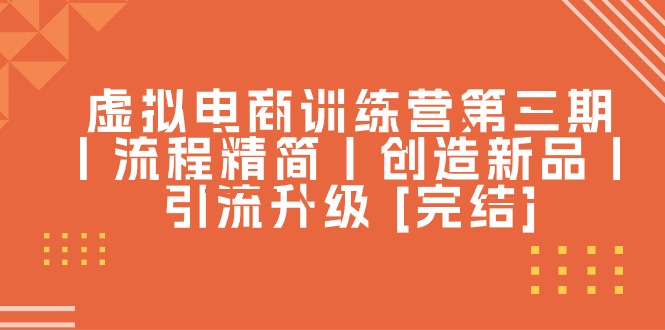 （10960期）虚似电子商务夏令营第三期丨步骤精减丨造就新产品丨引流方法更新 [完成]-网创e学堂