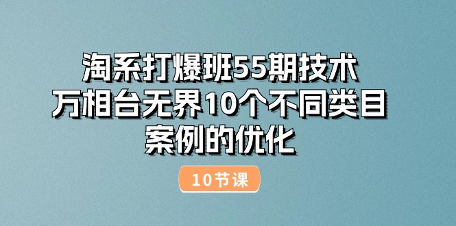 （10996期）淘宝打穿班55期技术性：万相台无边10种不同品类实例的改善（10节）-网创e学堂