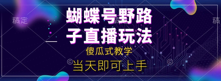 彩蝶号自撸直播间掘金队歪门邪道课堂教学，简易没脑子，当日就能入门-网创e学堂