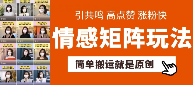 简易运送，情绪引流矩阵游戏玩法，增粉速度更快，可卖货，可养号【揭密】-网创e学堂