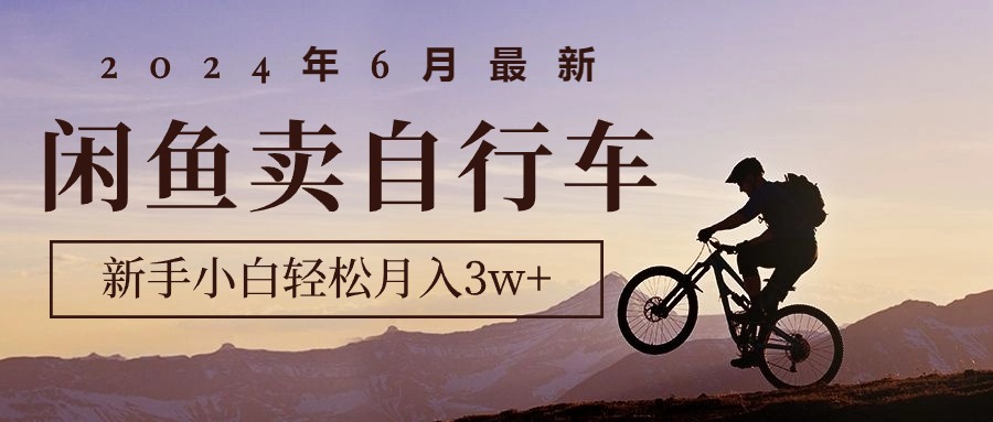 （10915期）2024年6月全新淘宝闲鱼单车，新手入门轻轻松松月收入3w 新项目-网创e学堂