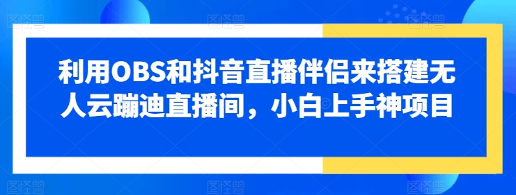 运用OBS和抖音直播伴侣来搭建没有人云蹦迪直播房间，小白上手神新项目-网创e学堂