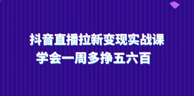 （11254期）抖音直播拉新变现实操课，学会一周多挣五六百（15节课）-网创e学堂