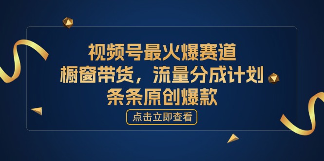 （11009期）[您的孩子取得成功获得上位]微信视频号最火跑道，橱窗展示卖货，流量分成方案，条…-网创e学堂