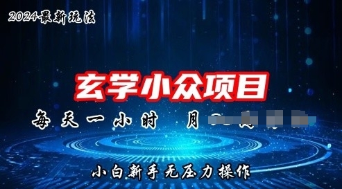 2024年新版本风水玄学冷门游戏玩法新项目，零门槛高收益，新手入门没压力实际操作-网创e学堂