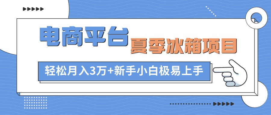 （10934期）电商平台夏季冰箱项目，轻松月入3万+，新手小白极易上手-网创e学堂