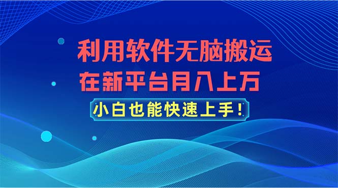 （11078期）利用软件无脑搬运，在新平台月入上万，小白也能快速上手-网创e学堂