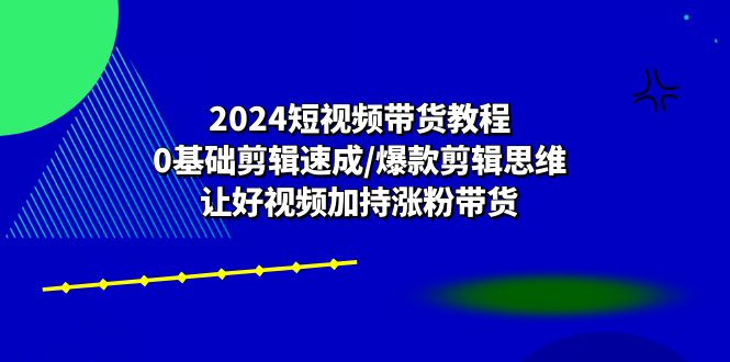 （10982期）2024短视频卖货实例教程：0基本视频剪辑速学/爆品剪辑思维/让好看的视频扶持增粉卖货-网创e学堂