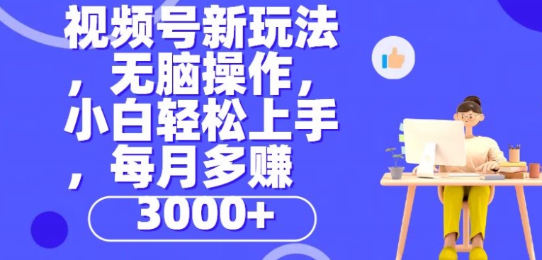 微信视频号新模式，没脑子实际操作，新手也可以快速上手，每一个月挣到3000-网创e学堂