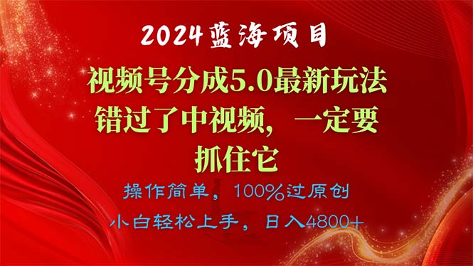 （11032期）2024蓝海项目，微信视频号分为方案5.0全新游戏玩法，错过中视频，一定要抓住…-网创e学堂