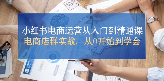 小红书电商运营从入门到精通课，电商店群实战，从0开始到学会-网创e学堂