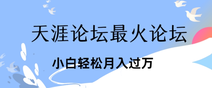 点爆公域运用最红话题讨论天涯社区、新手轻轻松松月入了w-中创网_分享中创网创业资讯_最新网络项目资源-网创e学堂