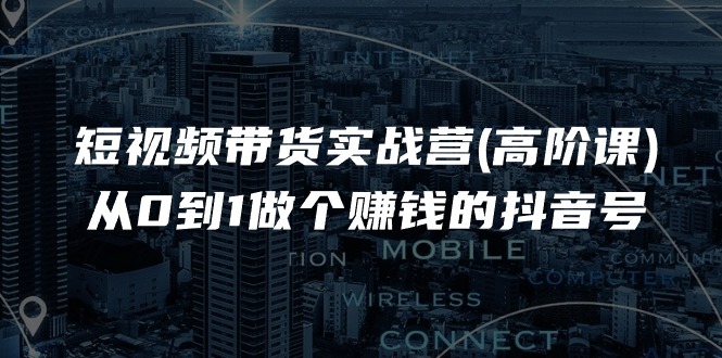 （11253期）短视频带货实战营(高阶课)，从0到1做个赚钱的抖音号（17节课）-网创e学堂