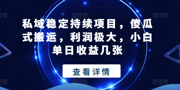 公域平稳不断新项目，简单化运送，盈利巨大，小白单日盈利多张【揭密】-网创e学堂